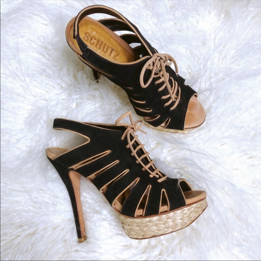 Schutz platform suede sandals